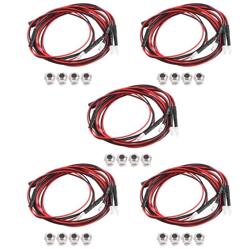 Rc Drift Car Kit - 4개의 3mm LED 조명 키트, 1/10