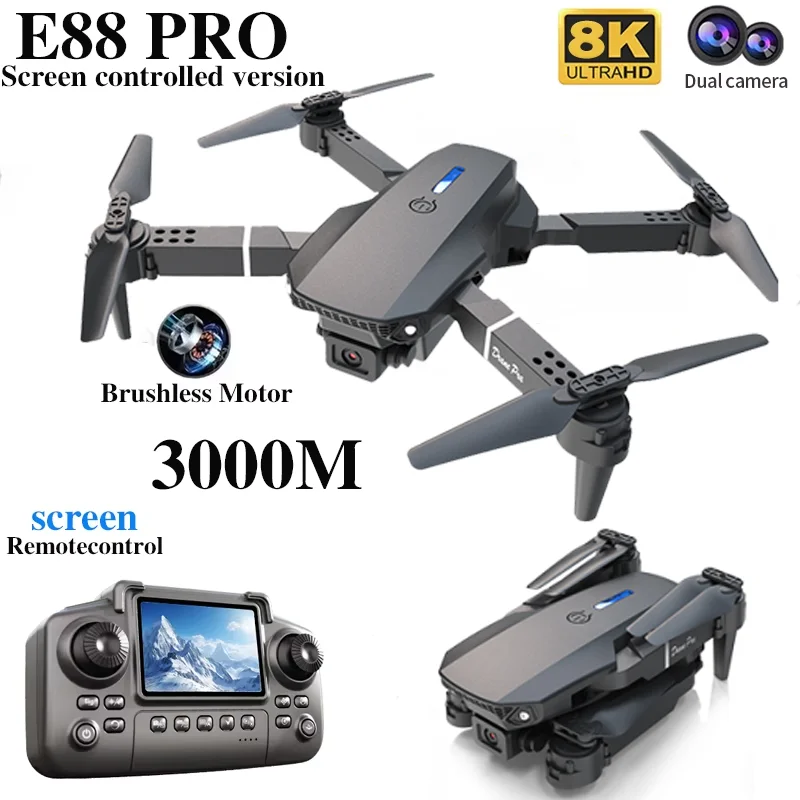 전문 E88 프로 드론 스크린 8K HD 카메라 WiF - Drone Rc Cable 리뷰 및 가격